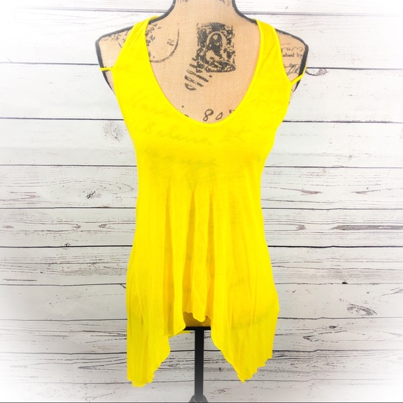 Helmut Lang Tops - Helmut Lang | Yellow Shark-Bite Tank